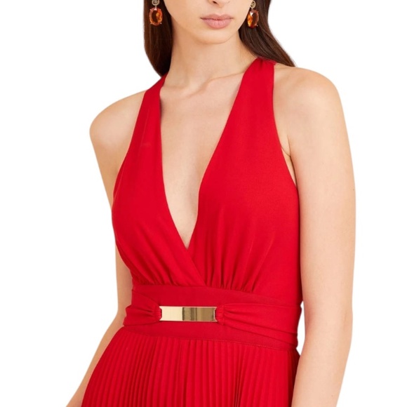 MARCIANO Red Pleated Dress - Picture 2 of 16